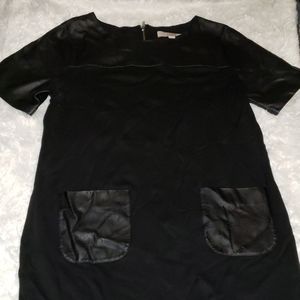 Pleather & Fabric Tshirt Dress